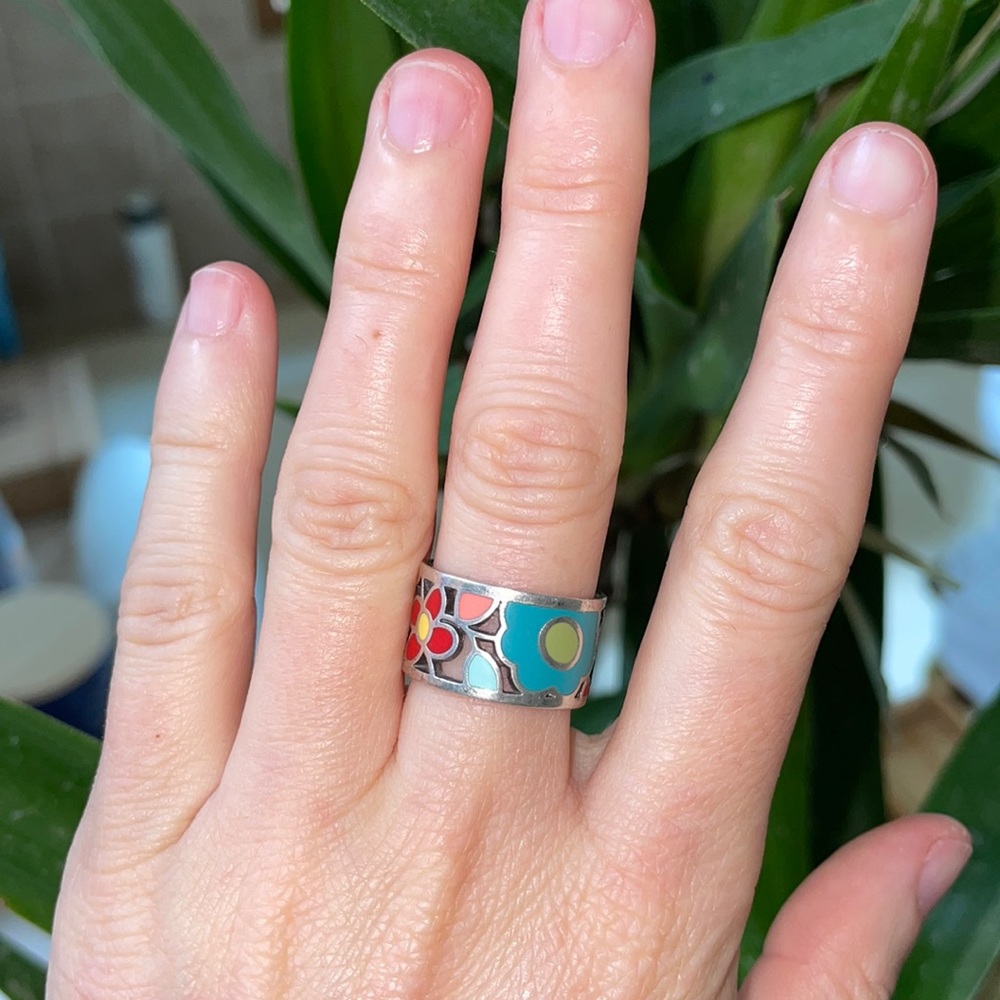 Beautiful Vintage Brighton Floral Silver Ring size 7